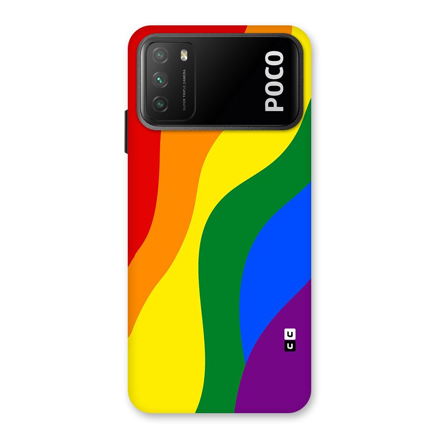 Rainbow Slant Curves Back Case for Poco M3