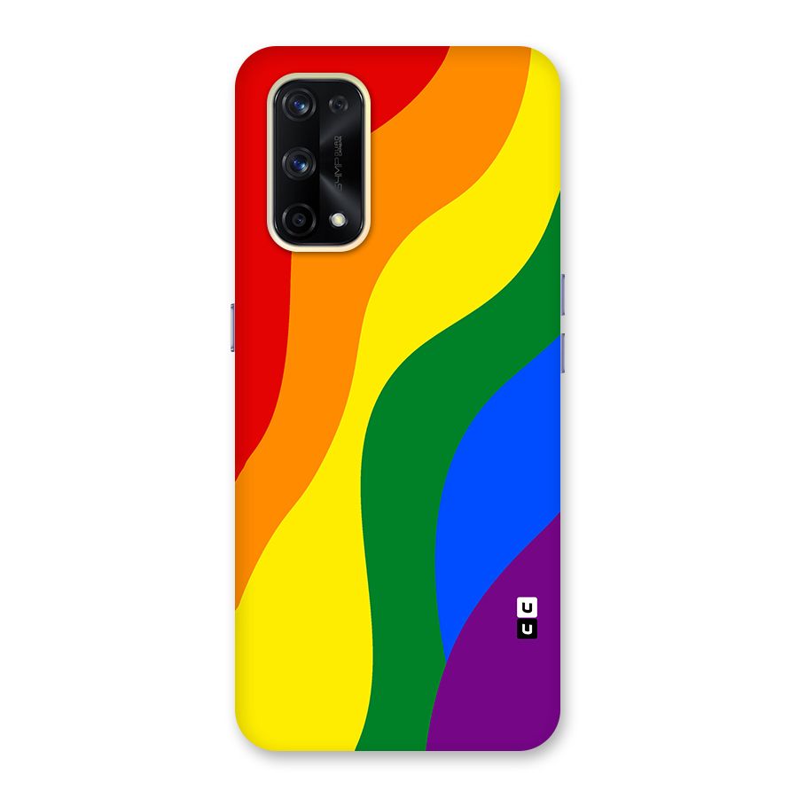 Rainbow Slant Curves Glass Back Case for Realme X7 Pro