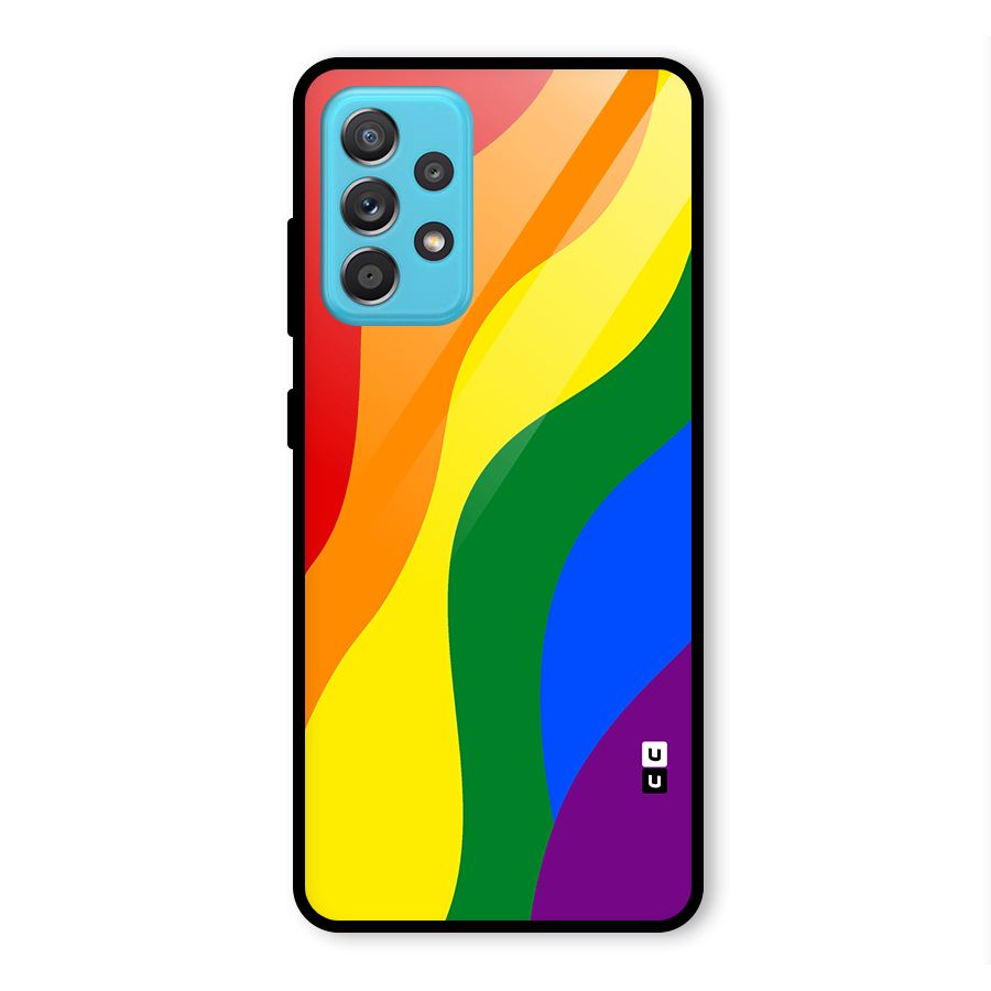 Rainbow Slant Curves Glass Back Case for Galaxy A52