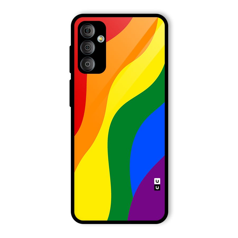 Rainbow Slant Curves Glass Back Case for Galaxy F23