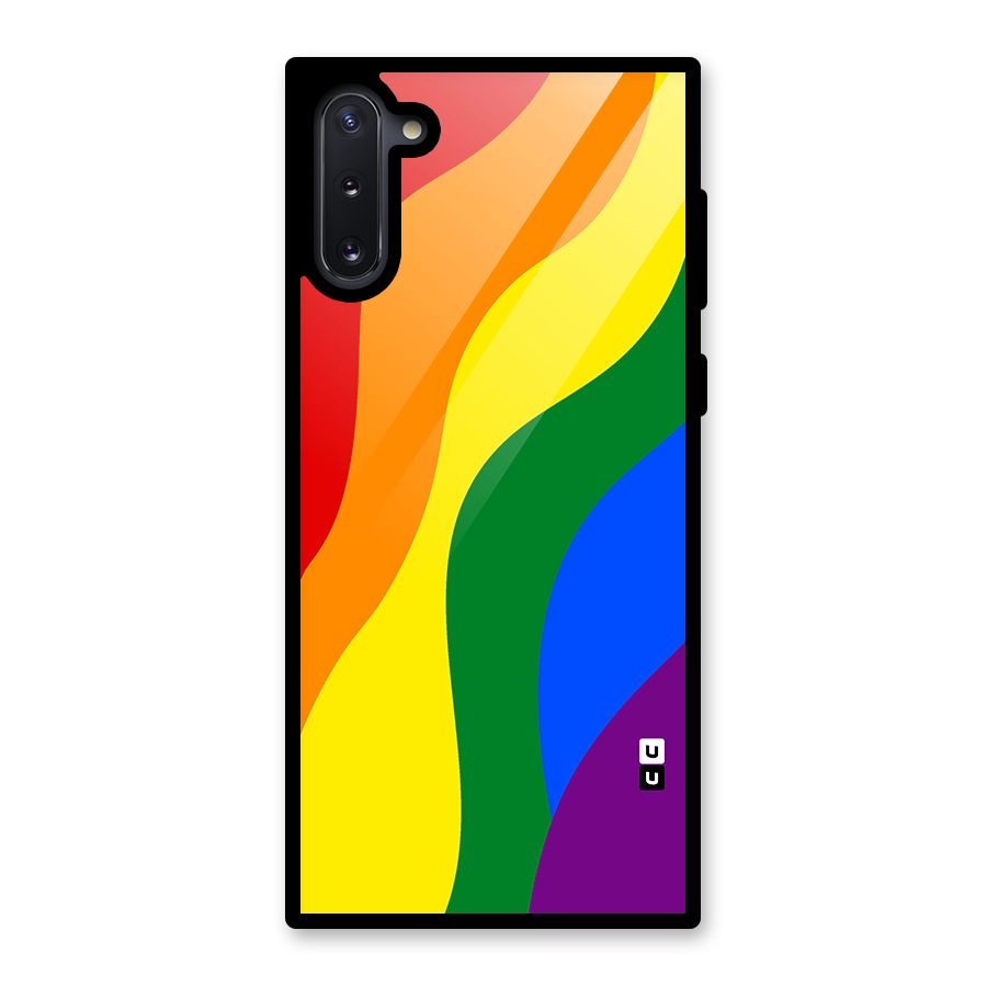 Rainbow Slant Curves Glass Back Case for Galaxy Note 10