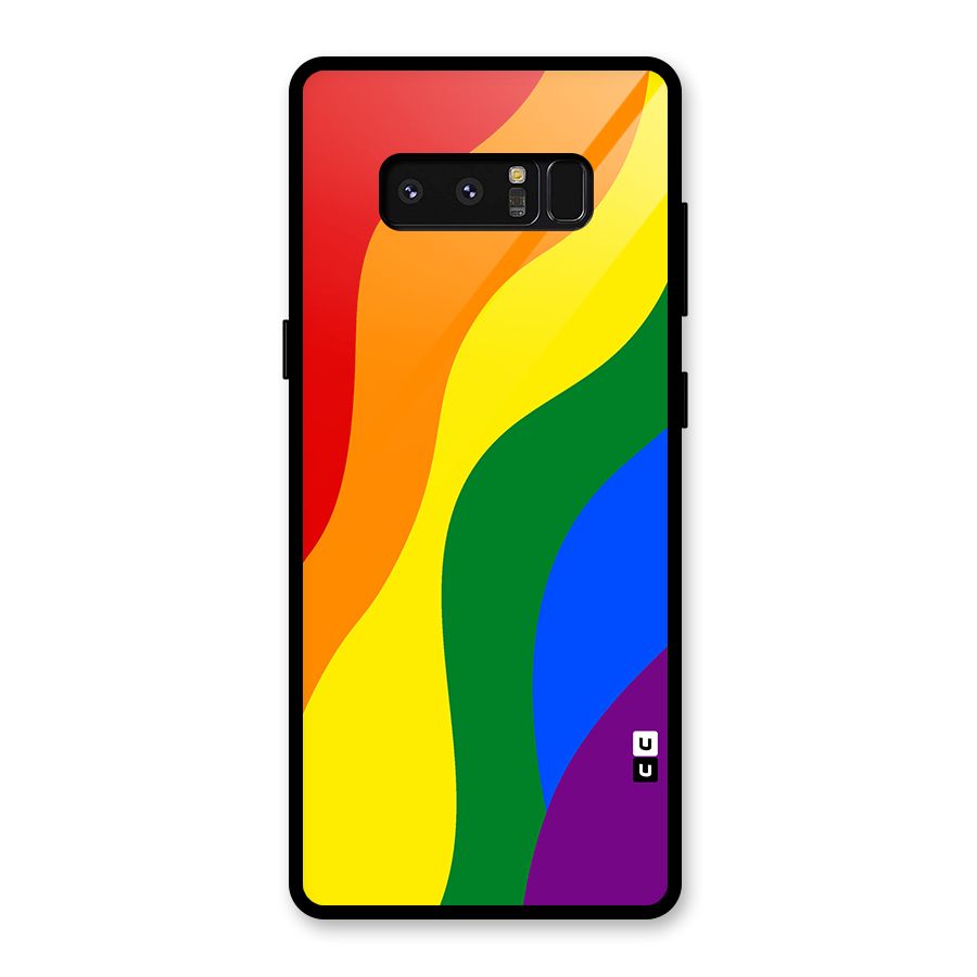 Rainbow Slant Curves Glass Back Case for Galaxy Note 8