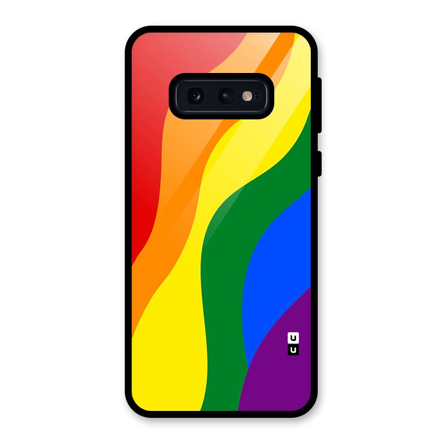 Rainbow Slant Curves Glass Back Case for Galaxy S10e