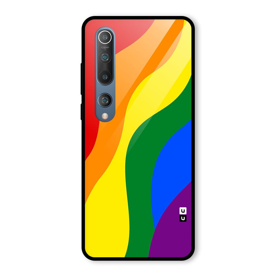 Rainbow Slant Curves Glass Back Case for Mi 10
