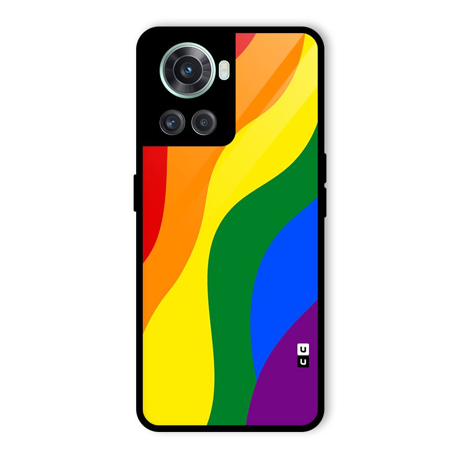 Rainbow Slant Curves Glass Back Case for OnePlus 10R