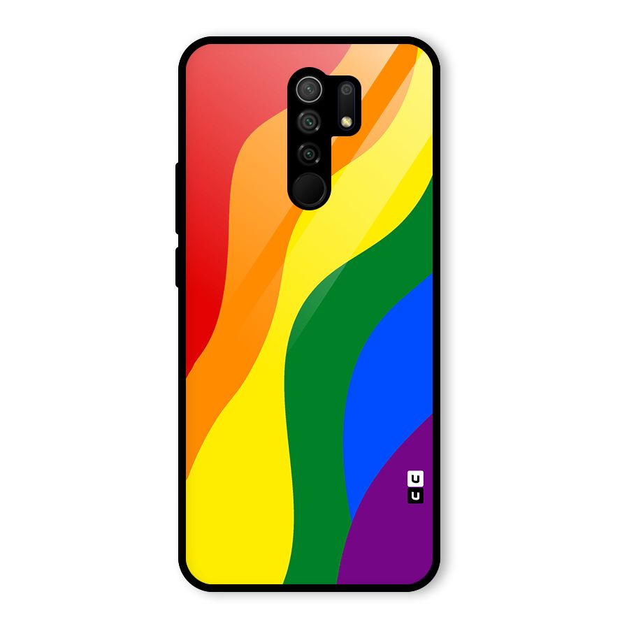 Rainbow Slant Curves Glass Back Case for Poco M2