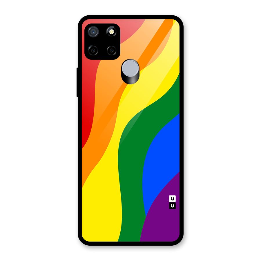 Rainbow Slant Curves Glass Back Case for Realme Narzo 20