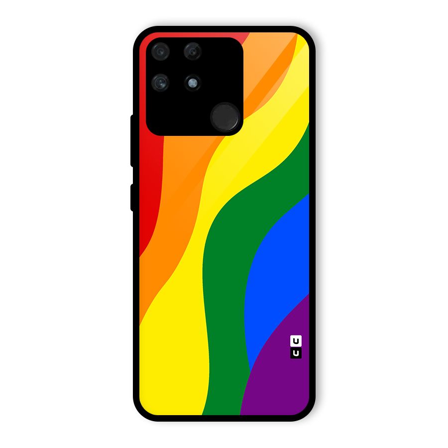 Rainbow Slant Curves Glass Back Case for Realme Narzo 50A