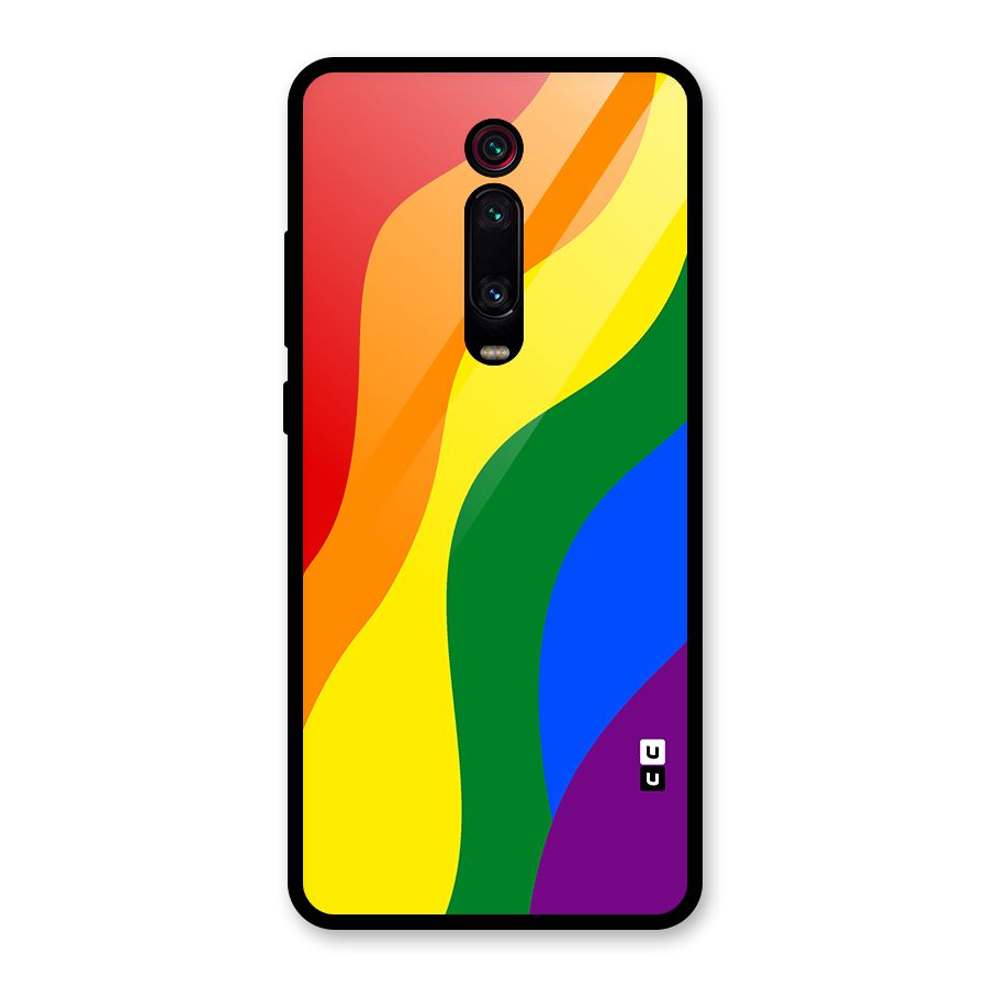 Rainbow Slant Curves Glass Back Case for Redmi K20