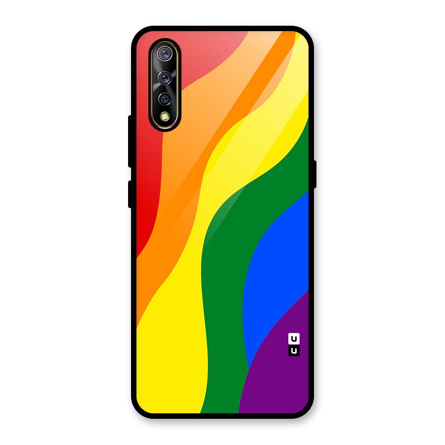 Rainbow Slant Curves Glass Back Case for Vivo S1