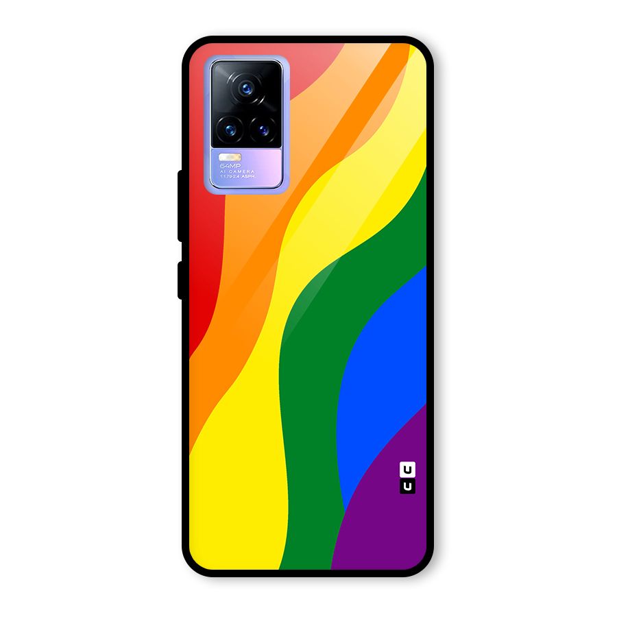 Rainbow Slant Curves Glass Back Case for Vivo Y73