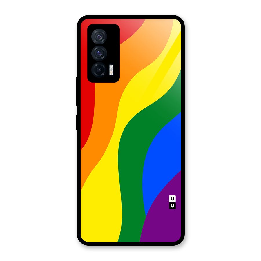 Rainbow Slant Curves Glass Back Case for Vivo iQOO 7 5G