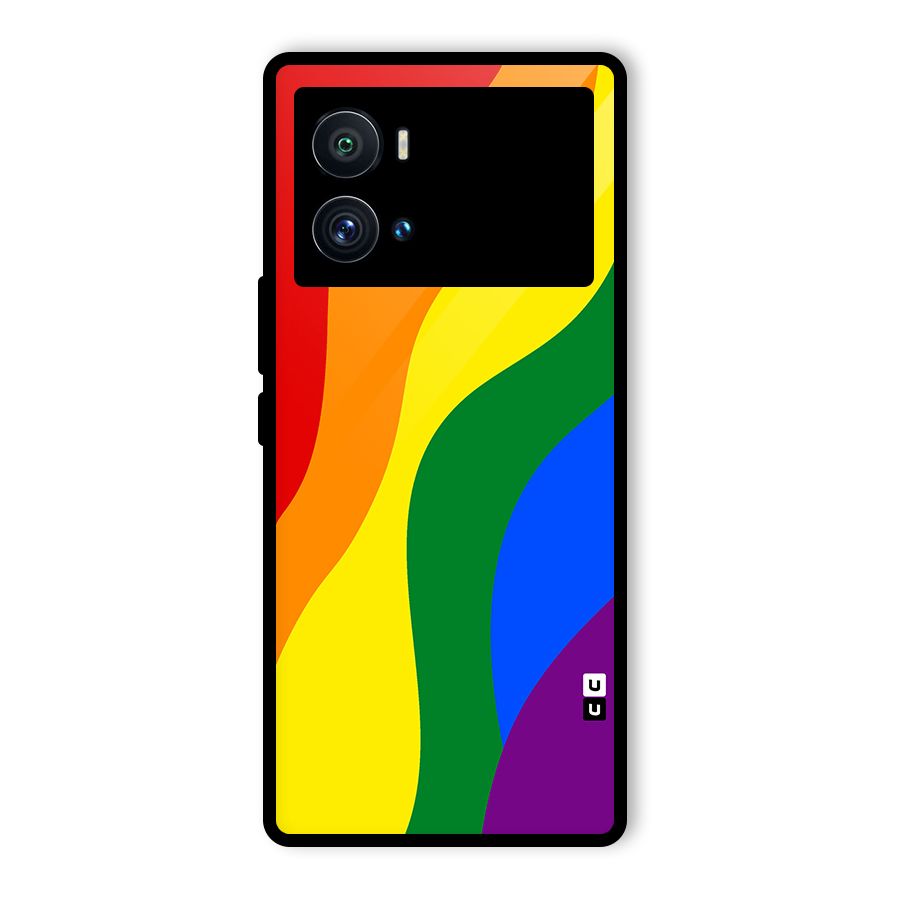 Rainbow Slant Curves Glass Back Case for Vivo iQOO 9 Pro