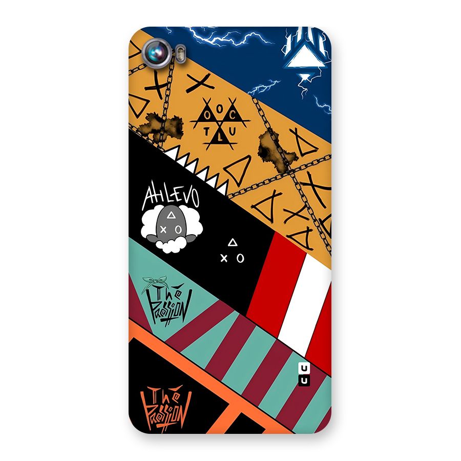 Random Abstracts Art Slant Stripes Back Case for Canvas Fire 4 (A107)