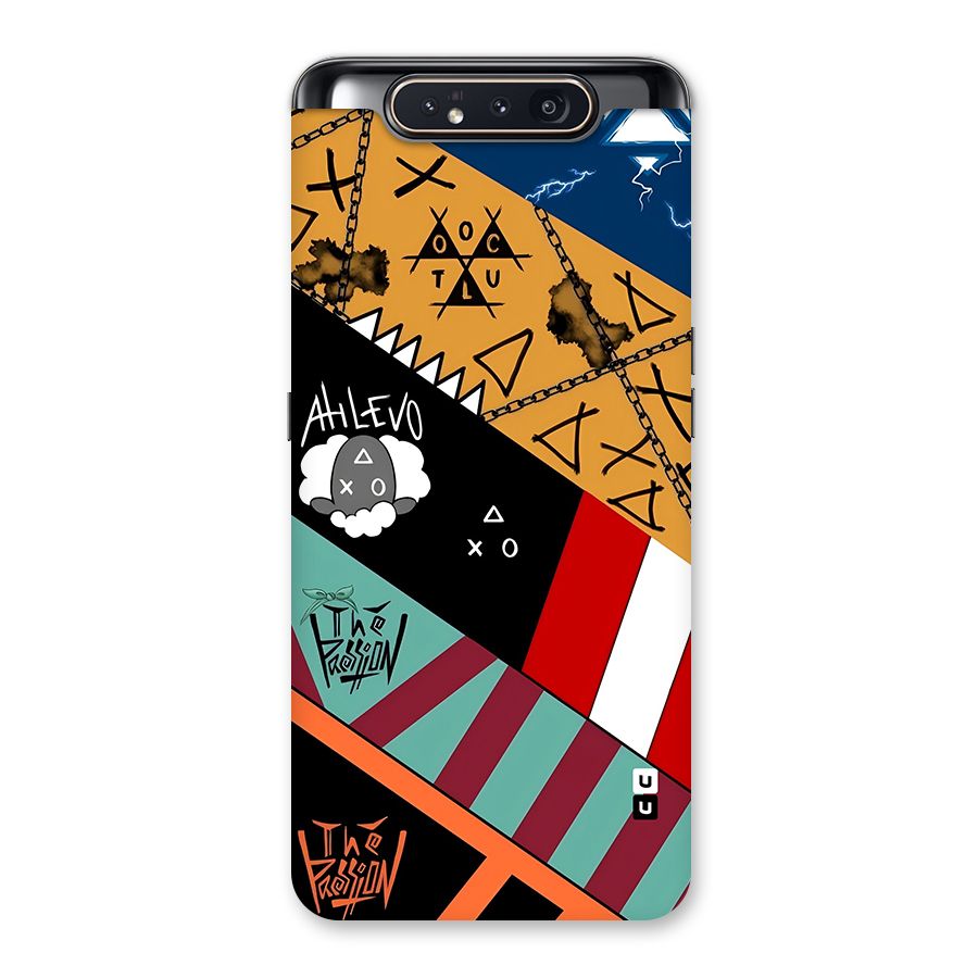 Random Abstracts Art Slant Stripes Back Case for Galaxy A80