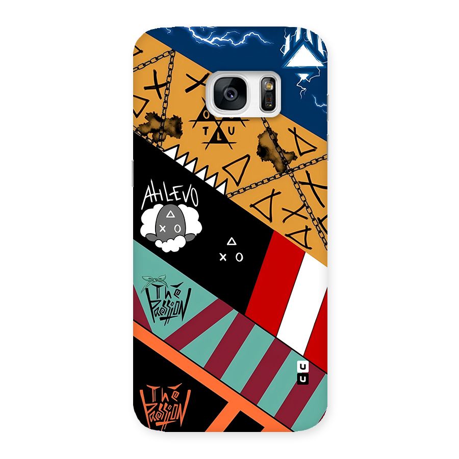 Random Abstracts Art Slant Stripes Back Case for Galaxy S7 Edge