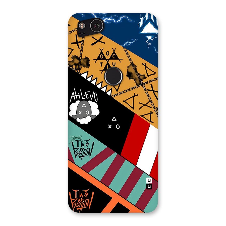 Random Abstracts Art Slant Stripes Back Case for Google Pixel 2