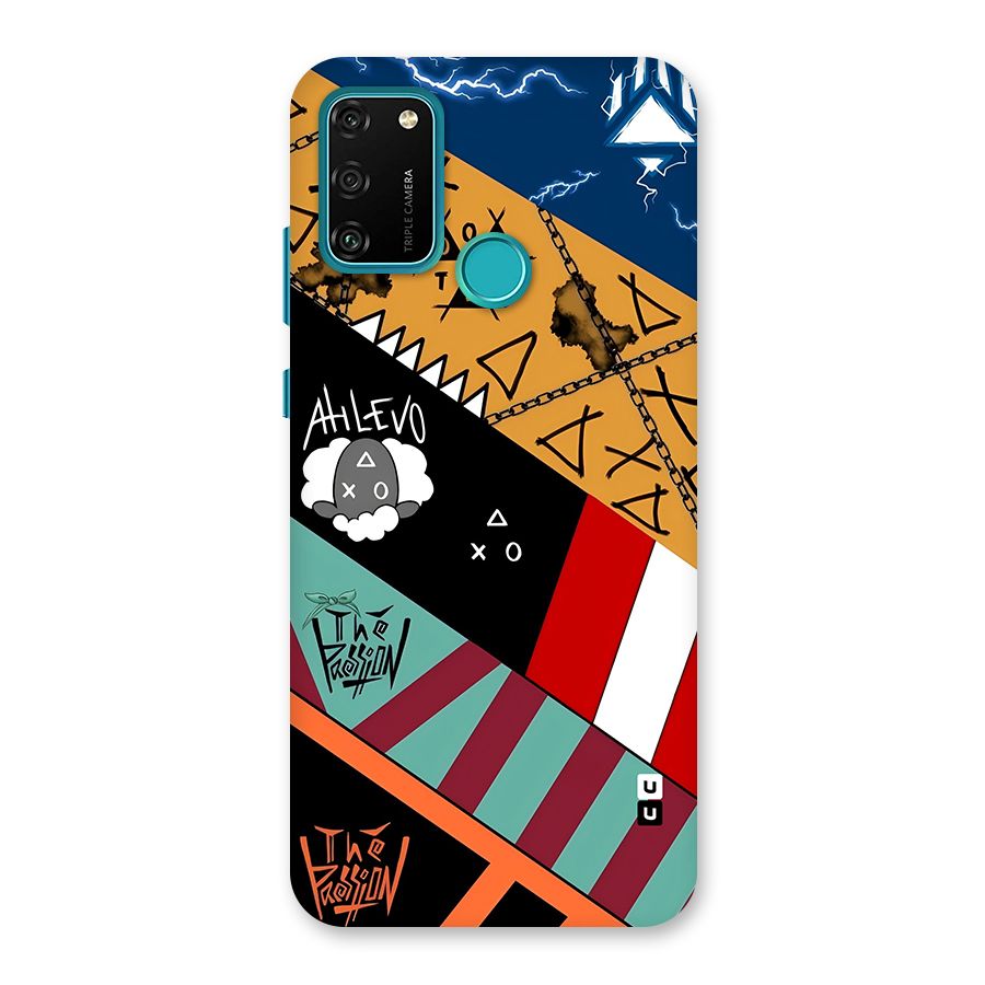 Random Abstracts Art Slant Stripes Back Case for Honor 9A