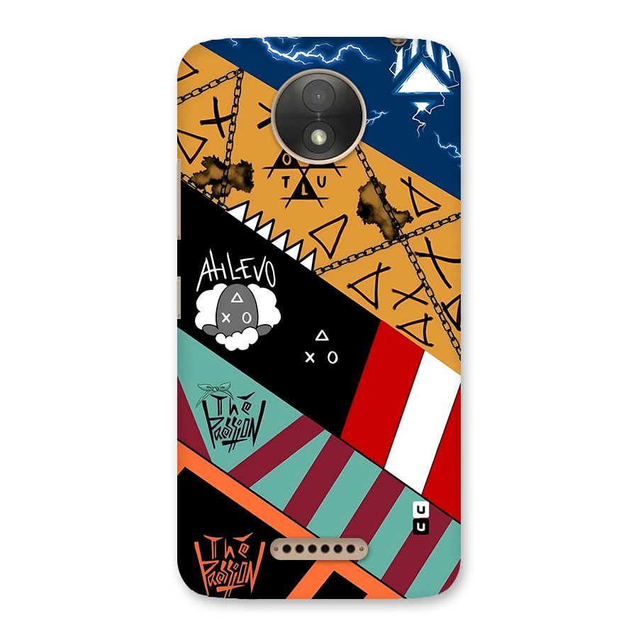 Random Abstracts Art Slant Stripes Back Case for Moto C Plus