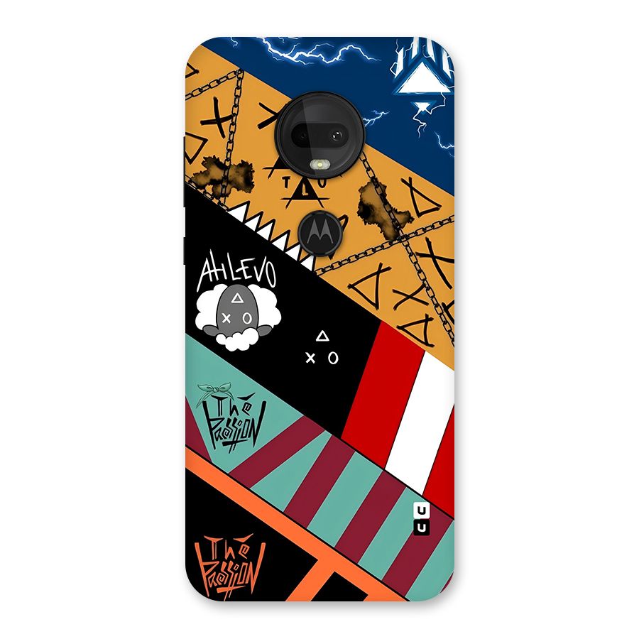 Random Abstracts Art Slant Stripes Back Case for Moto G7