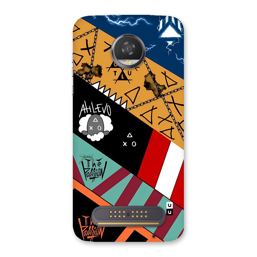 Random Abstracts Art Slant Stripes Back Case for Moto Z2 Play