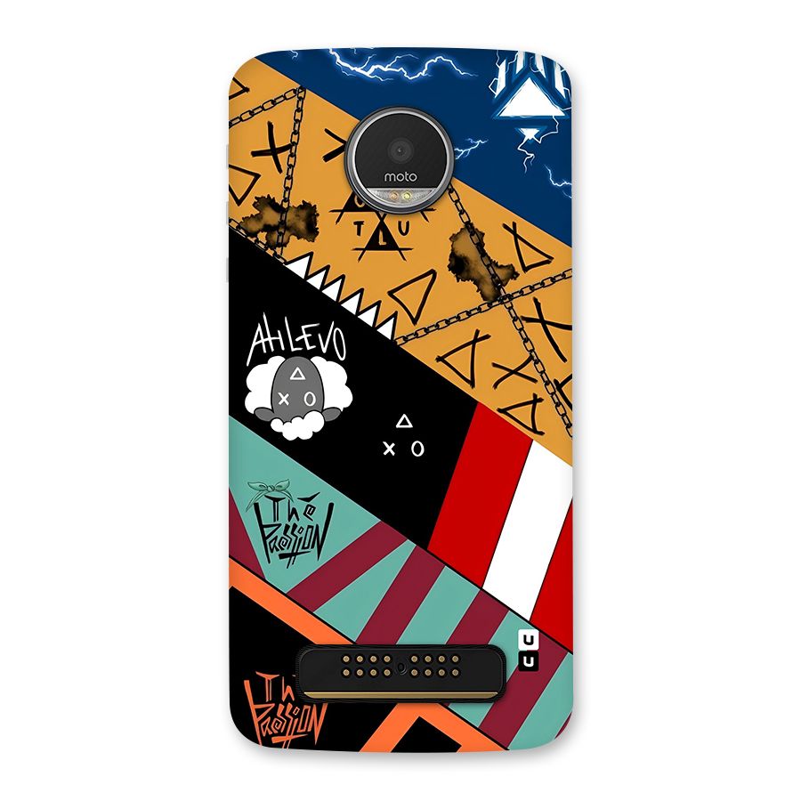 Random Abstracts Art Slant Stripes Back Case for Moto Z Play