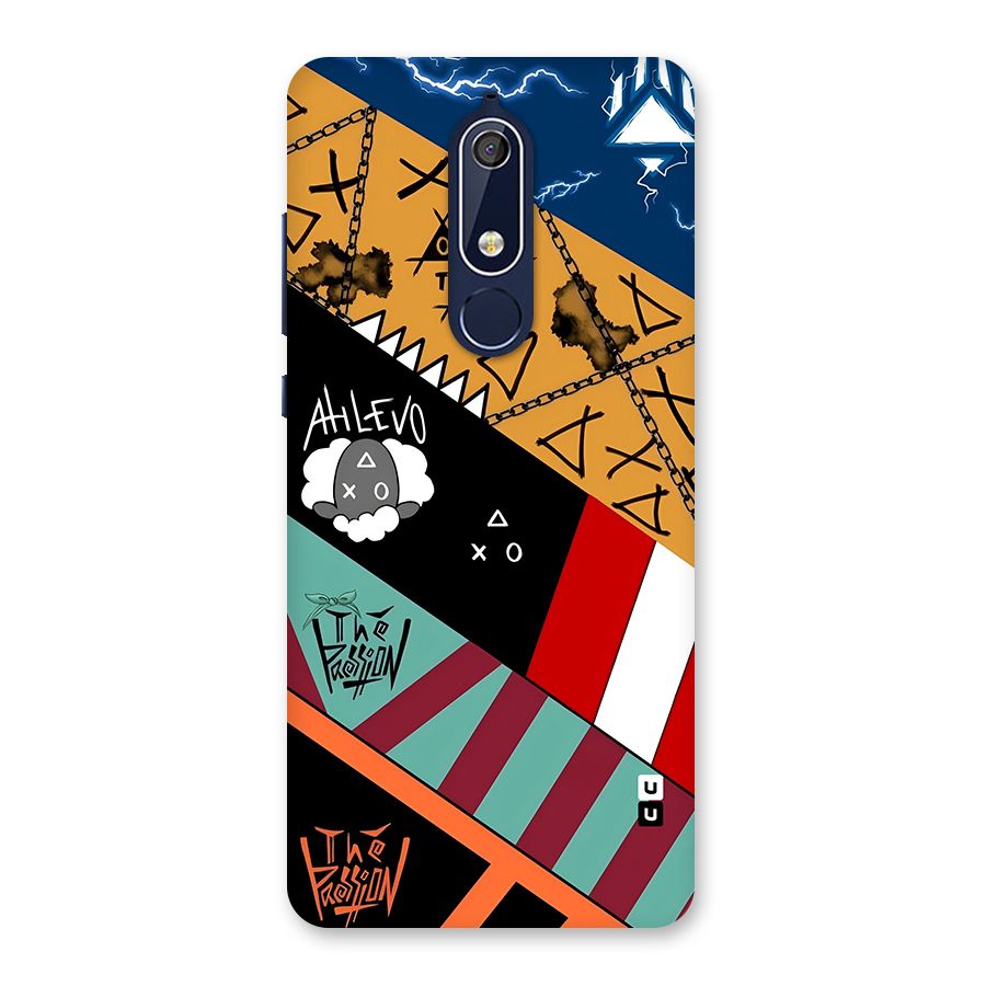 Random Abstracts Art Slant Stripes Back Case for Nokia 5.1