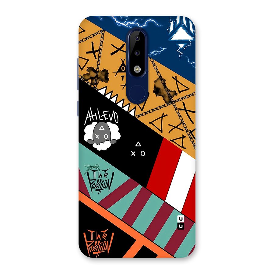 Random Abstracts Art Slant Stripes Back Case for Nokia 5.1 Plus