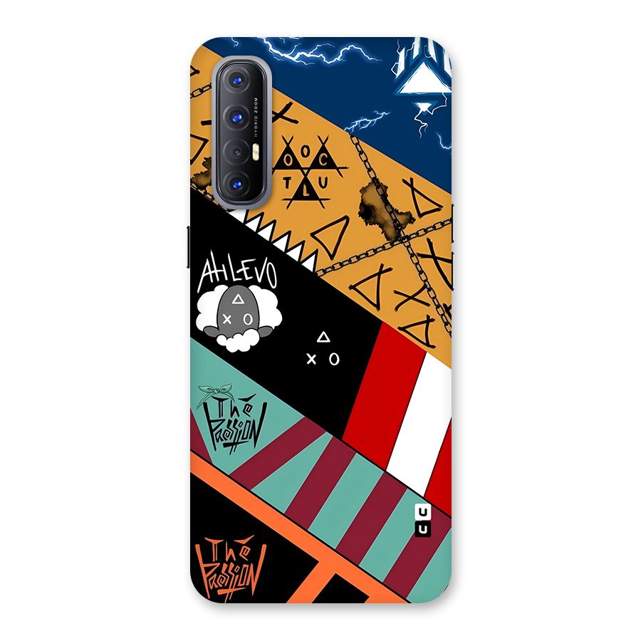 Random Abstracts Art Slant Stripes Back Case for Oppo Reno3 Pro