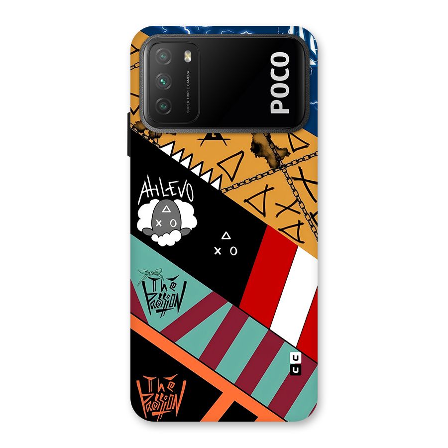 Random Abstracts Art Slant Stripes Back Case for Poco M3