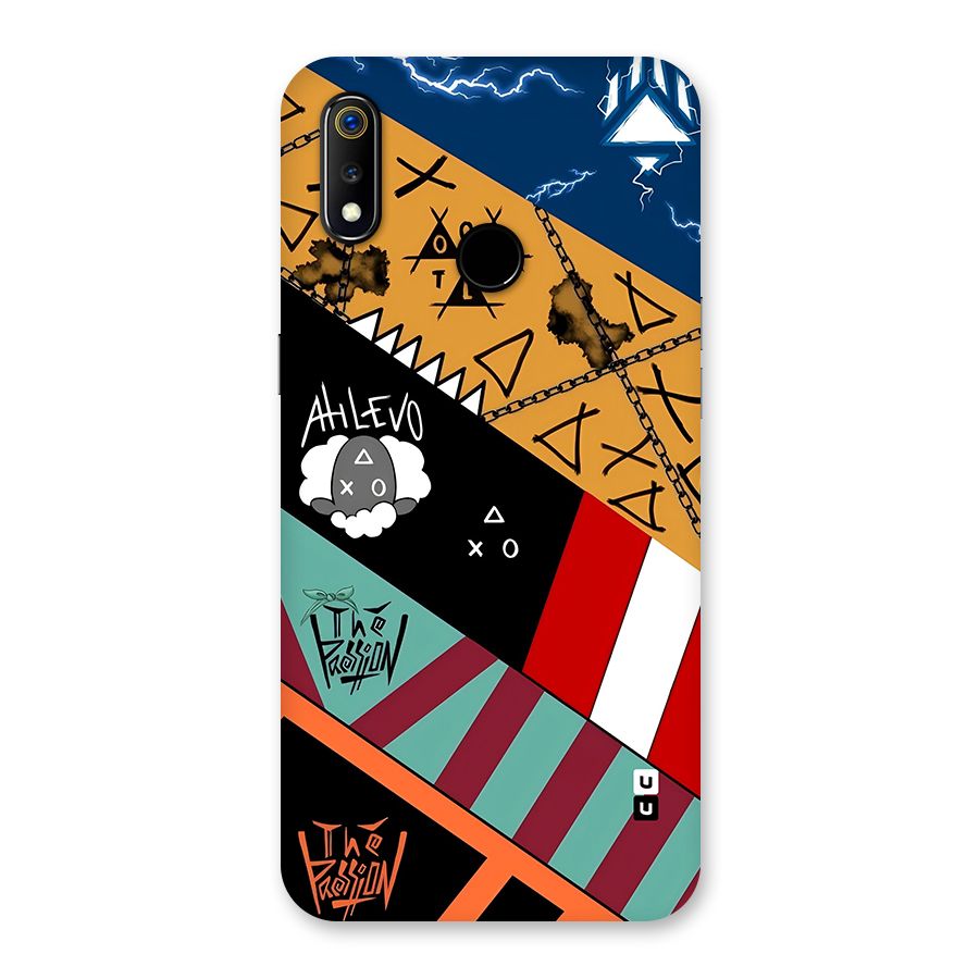 Random Abstracts Art Slant Stripes Back Case for Realme 3