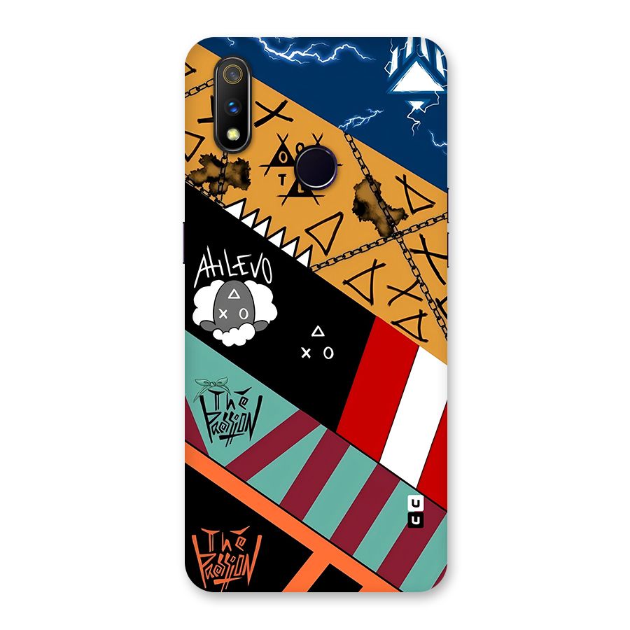 Random Abstracts Art Slant Stripes Back Case for Realme 3 Pro
