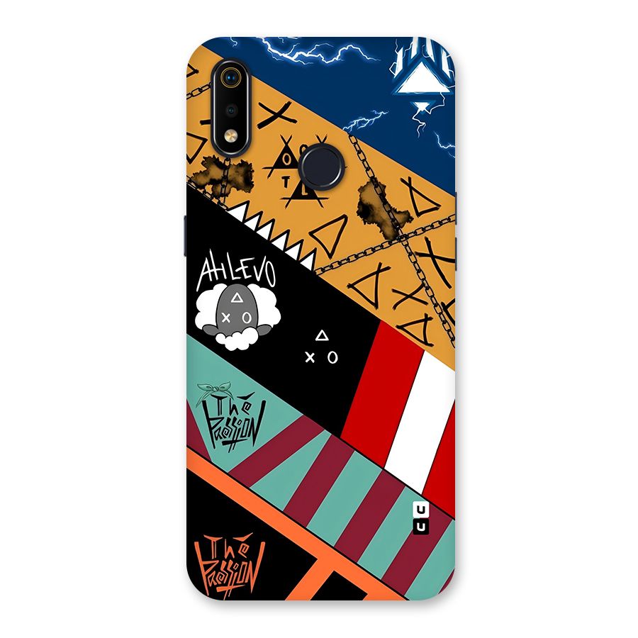 Random Abstracts Art Slant Stripes Back Case for Realme 3i