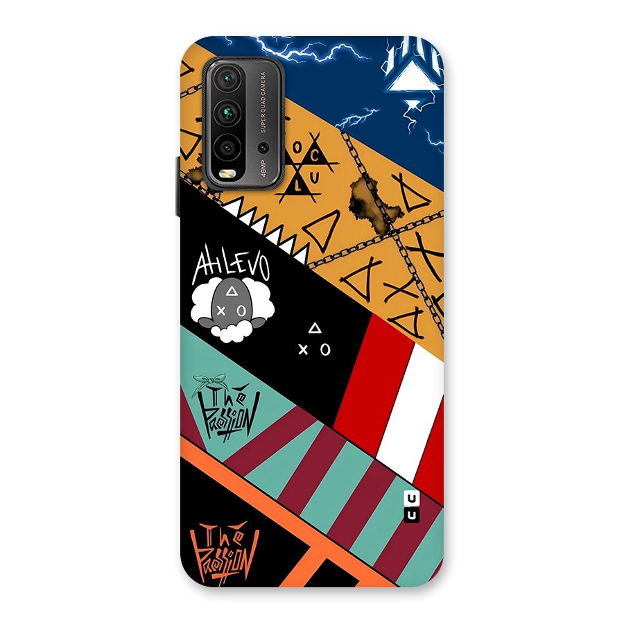 Random Abstracts Art Slant Stripes Back Case for Redmi 9 Power