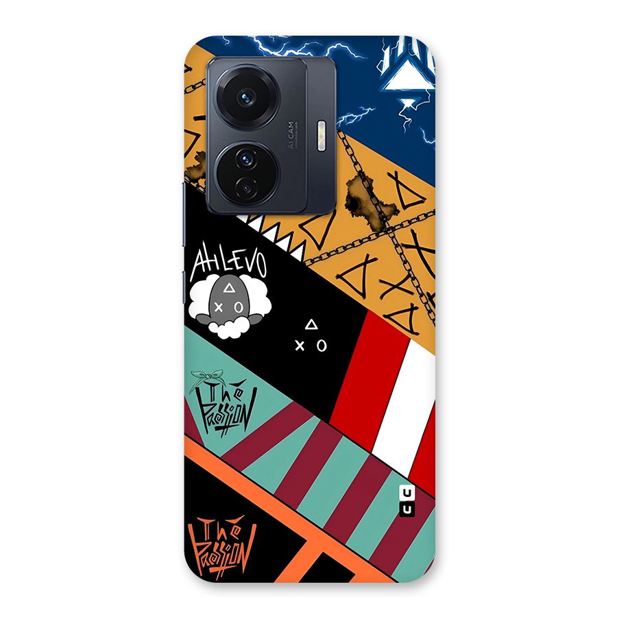 Random Abstracts Art Slant Stripes Back Case for Vivo T1 Pro
