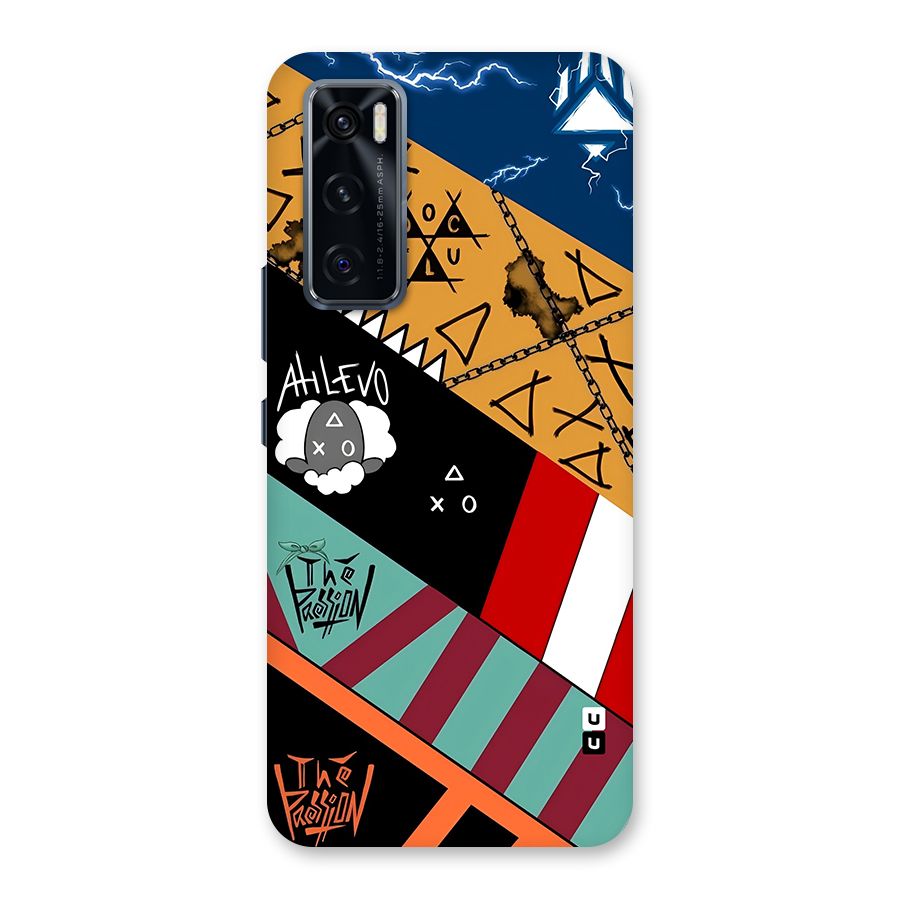 Random Abstracts Art Slant Stripes Back Case for Vivo V20 SE