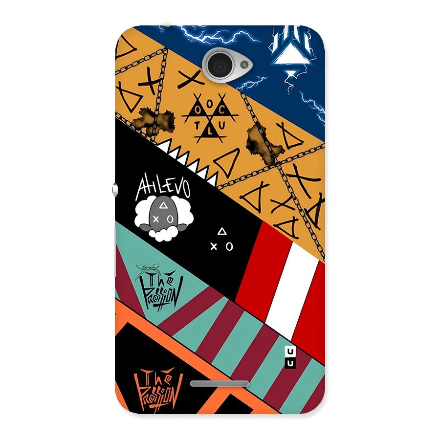 Random Abstracts Art Slant Stripes Back Case for Xperia E4