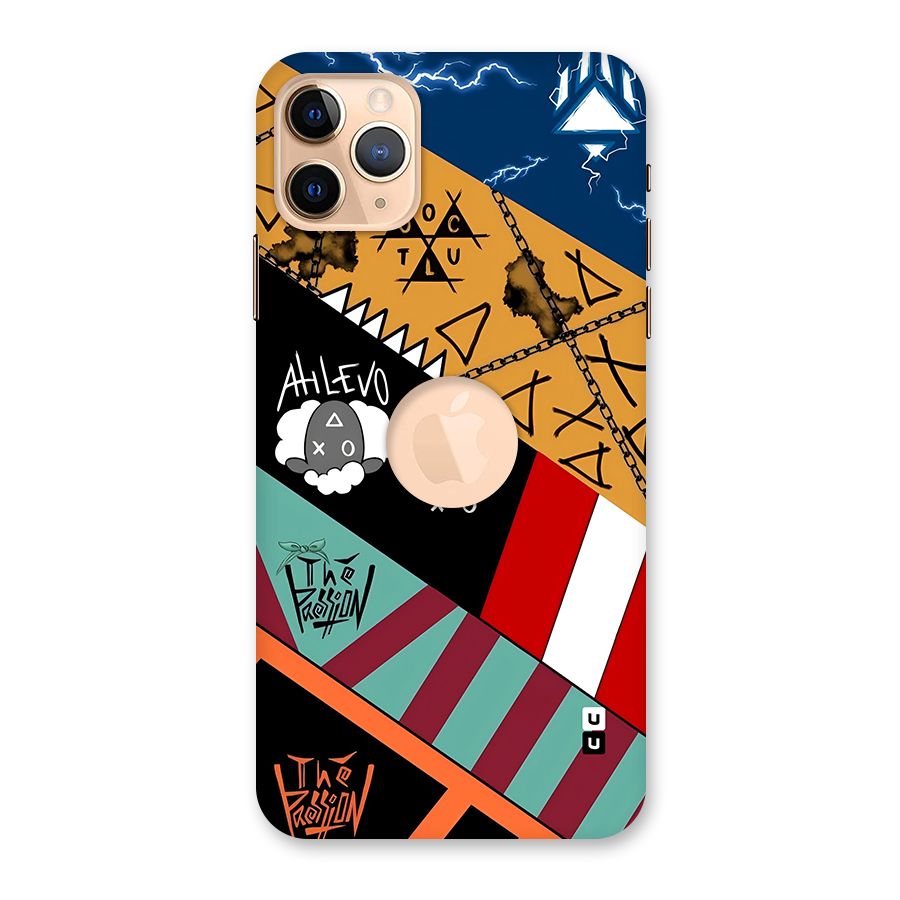 Random Abstracts Art Slant Stripes Back Case for iPhone 11 Pro Max Logo Cut