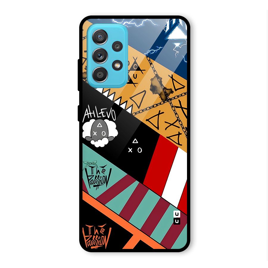 Random Abstracts Art Slant Stripes Glass Back Case for Galaxy A52