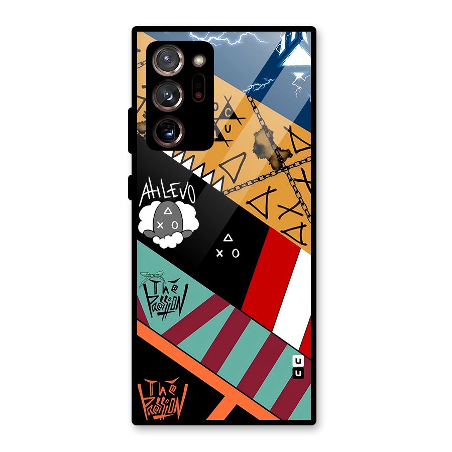 Random Abstracts Art Slant Stripes Glass Back Case for Galaxy Note 20 Ultra