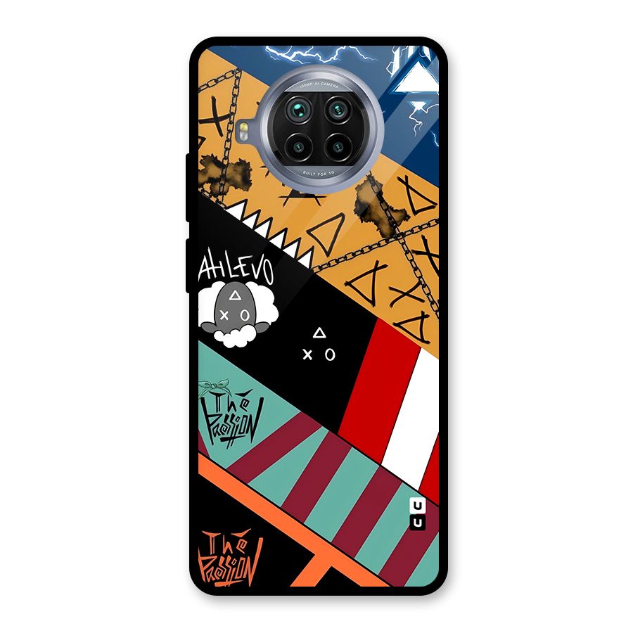 Random Abstracts Art Slant Stripes Glass Back Case for Mi 10i