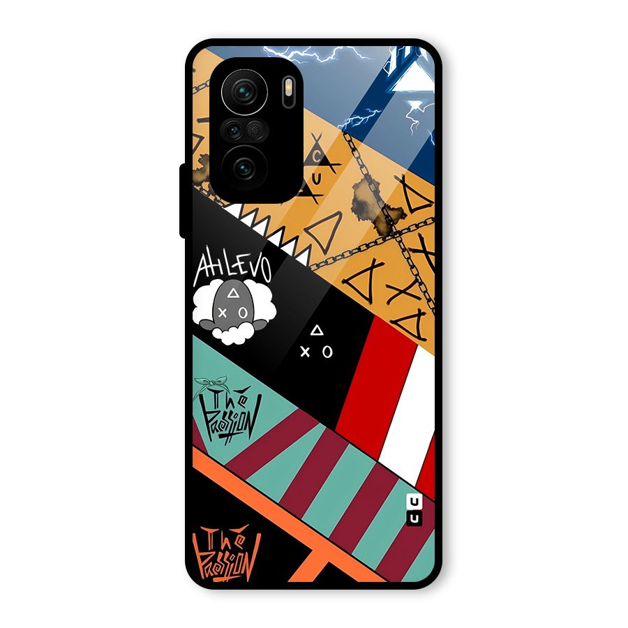 Random Abstracts Art Slant Stripes Glass Back Case for Mi 11x