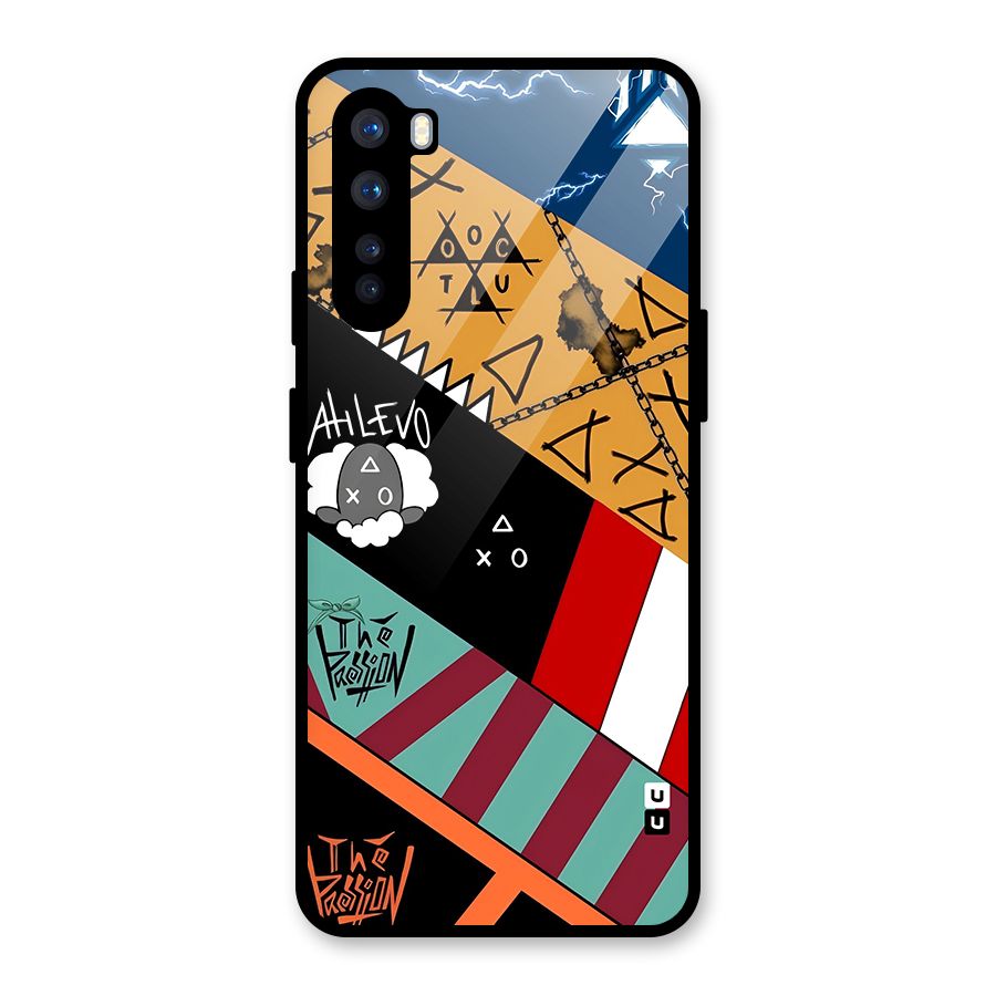 Random Abstracts Art Slant Stripes Glass Back Case for OnePlus Nord