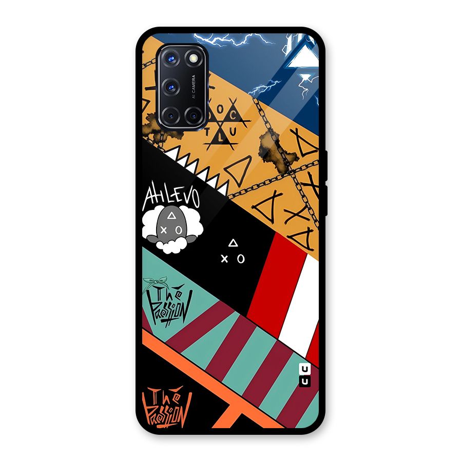 Random Abstracts Art Slant Stripes Glass Back Case for Oppo A52