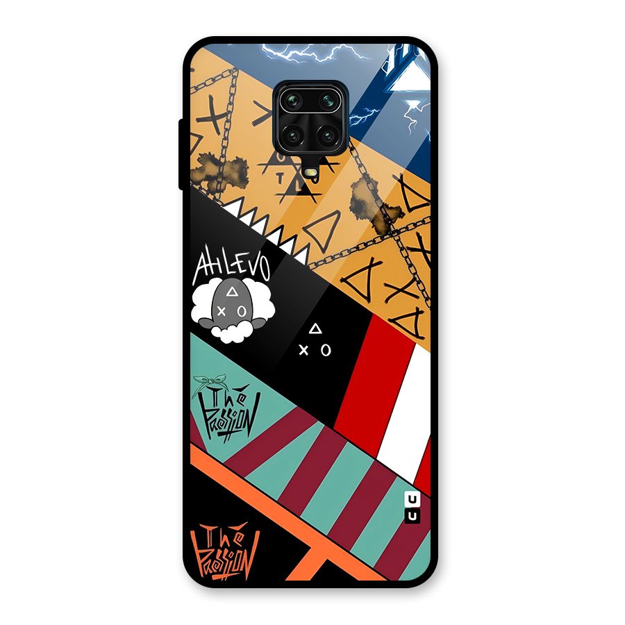 Random Abstracts Art Slant Stripes Glass Back Case for Poco M2 Pro