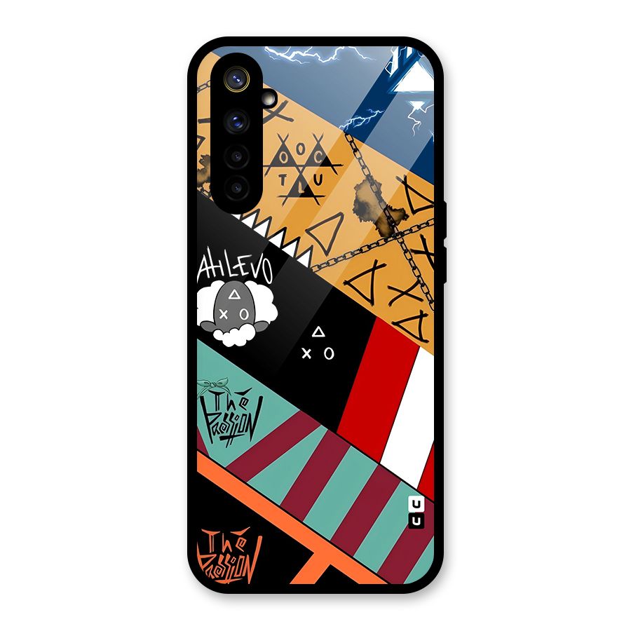 Random Abstracts Art Slant Stripes Glass Back Case for Realme 6i