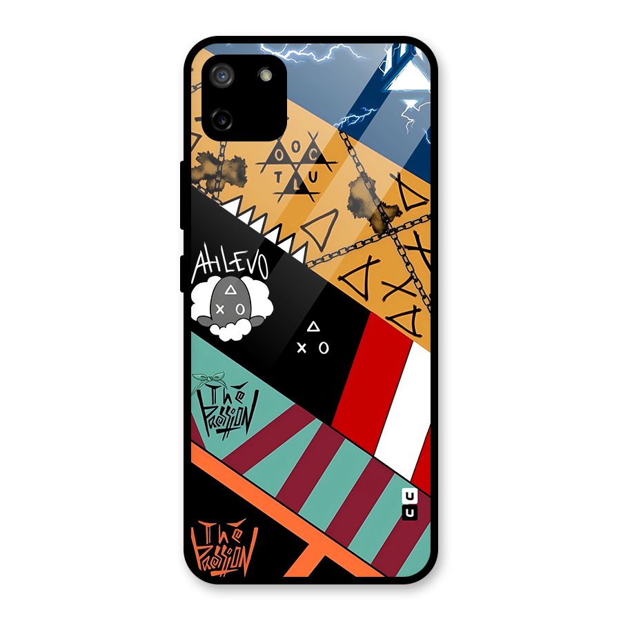 Random Abstracts Art Slant Stripes Glass Back Case for Realme C11