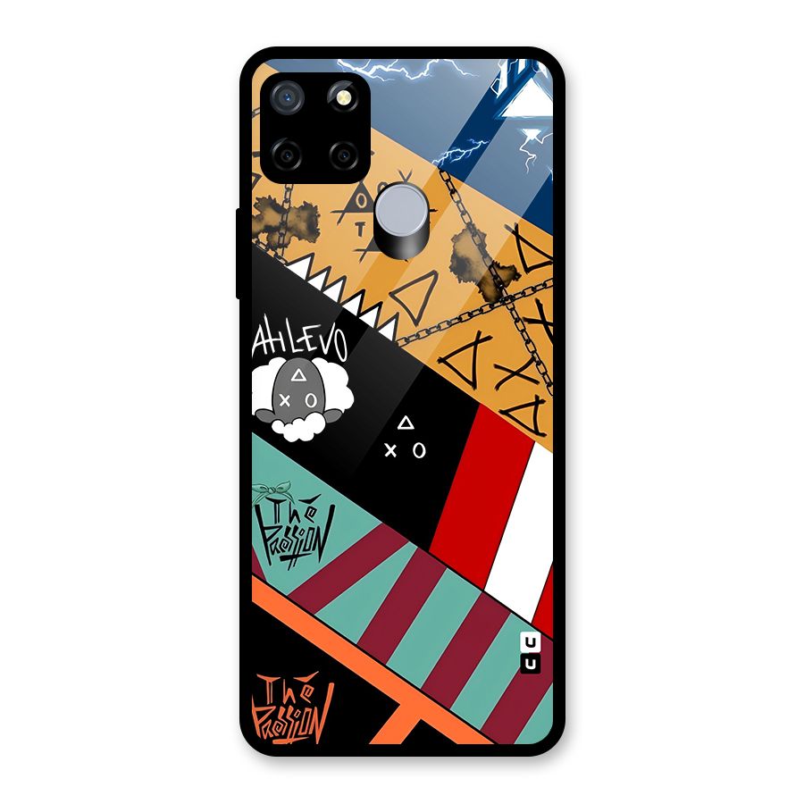 Random Abstracts Art Slant Stripes Glass Back Case for Realme C12
