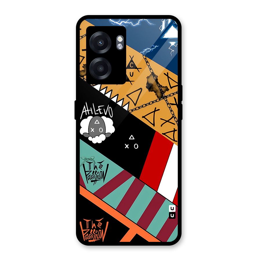 Random Abstracts Art Slant Stripes Glass Back Case for Realme Narzo 50 5G