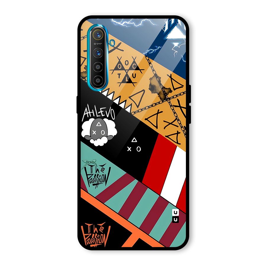 Random Abstracts Art Slant Stripes Glass Back Case for Realme X2